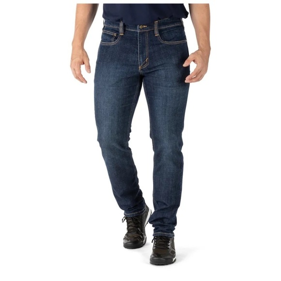 5.11 Tactical Other - Men’s 5.11 Tactical Defender-Flex Slim Jean - Stone Wash Indigo - Size 34 x 34